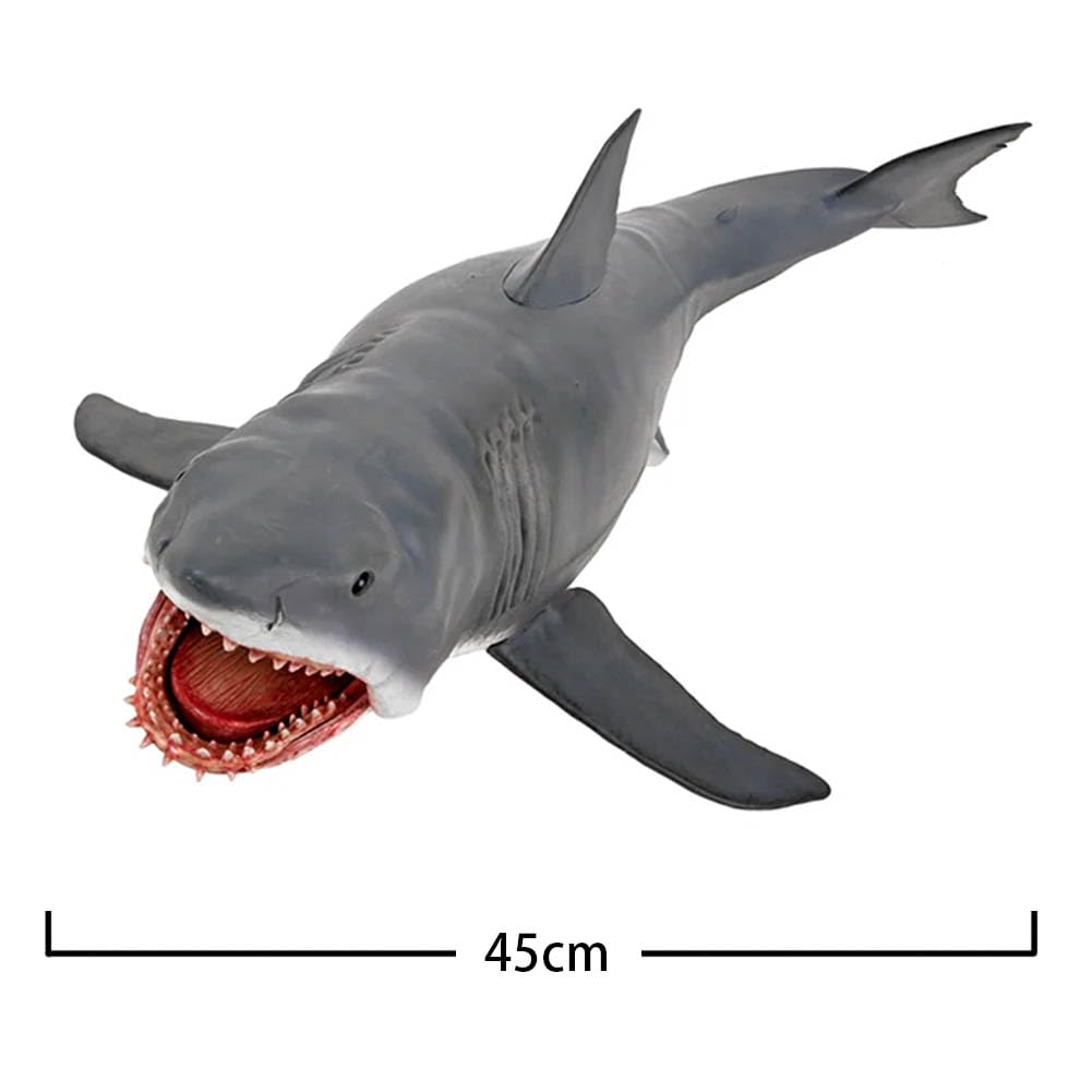 La Partita degli Squali - Statuetta Orrore 45 cm, Figura da Testa a Coda, Modello Animale con Accessori, Statua in PVC da Collezione, Decorazione per la Casa, Regalo