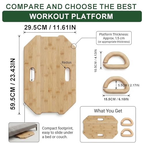 Image of Wooden Resistance Bands Handles Versatile Exercise Handles with Anti-Slip Grip Tapes for Elastic Band Workouts Home Gym Strength Training and Full-Body Workouts