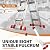 HBTower A Frame 4 Step Extension Ladder, 14 Ft Multi Position Ladder with Removable Tool Tray and Stabilizer Bar, 330 lbs Capacity Telescoping La dder for Household and Outdoor Work (Orange, 14Ft)
