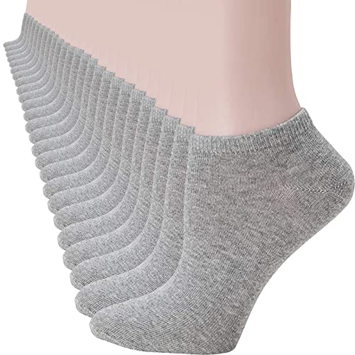 UoUoUosocks 14 Pairs Low Cut Ankle Socks for Men/Women Thin Athletic Sock Pack Socks grey