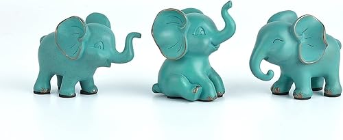 Figuras de elefante pequeño, juego de 3 bonitas estatuas de elefante, adecuadas para figuras, decoración del hogar y entusiastas de la colección de