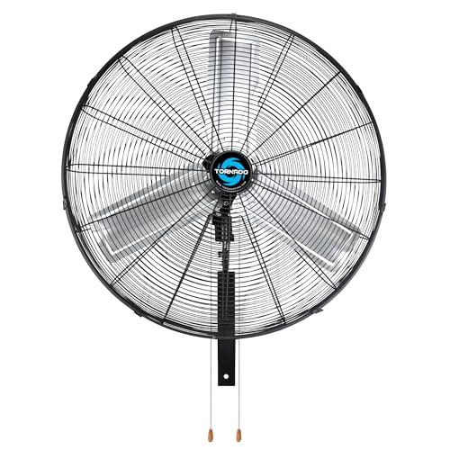 Tornado 30 Inch Pro Series High-Velocity Oscillating Wall Mount Fan – 3 Speed, 8850 CFM, 6.6 FT...