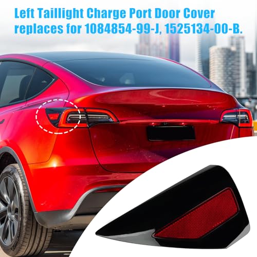 Image of Jaronx for Tesla Charging Port Cover Model 3 2017-2023 Model Y 2020-2023 | (NOT FIT 2024+), Rear Left Side Taillight Reflector for Tesla, Charging Port Covers Replacement 1084854-99-J