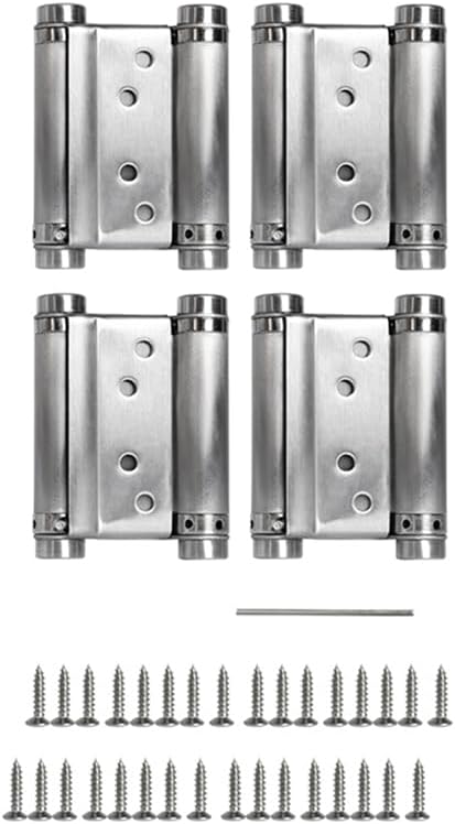 3in Double Action Spring Hinges Self Closing Door Hinges for Cafe Pub Swinging Doors Including Pins 4-Pack(Black)