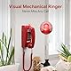 Sangyn Retro Wandtelefon mit Metallklingel – Vintage Telefon schnurgebunden, analog, mit Lautstärkeregler – Ideal für Zuhause, Küche, Hotel, Büro, Rot