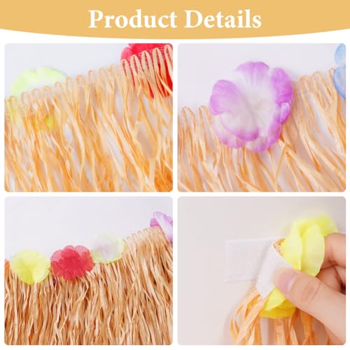 Aomig Hawaii Tischröcke 275x75cm Hawaiian Tischrock 5Pcs Hawaii Party Deko mit Klettverschluss Hawaii-Tischrock zum Zuschneiden für Tropische Hawaii Party Dekorationen Sommer Garden Beach Geburtstag