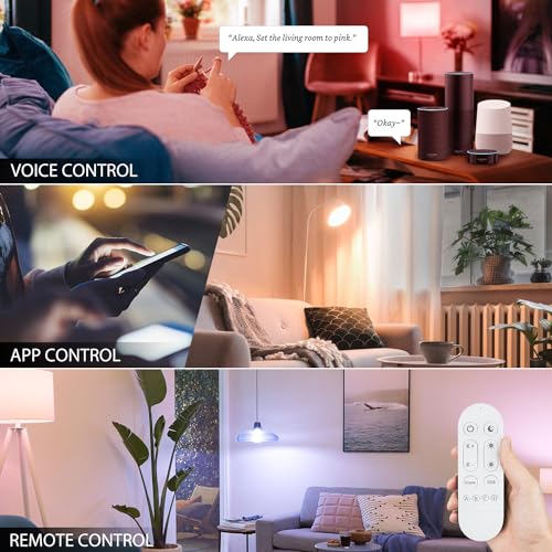 LVWIT E27 Smart Filament Bulb,Alexa Dimmable LED Color Changing Light Bulb,ST64 E27 WiFi RGB Smart Bulb,Compatible with Alexa,Echo and Google Assistant Including Remote Control (3 PCS) - Image 6