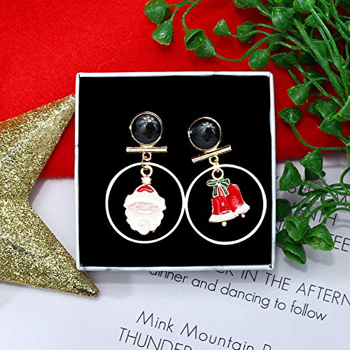 N/P Earrings Christmas Santa Claus Snow Snowman Bell Long Dangler Ball Women Stud Ear Drop – Image 4