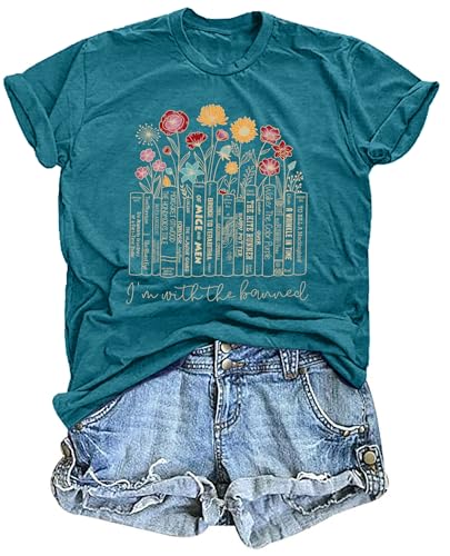 Image of Books Shirts for Women Reading T-Shirt Book Lover Tops Funny Readers Gifts Clothes Casual Librarian Tees