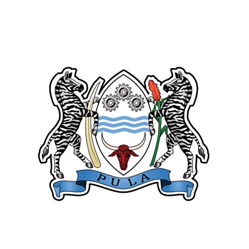MAGNET Batswana Coat Of Arms Botswana Flag Bwa Bw Magnetic Vinyl Car Fridge Sticks to any Metal Surface 5"