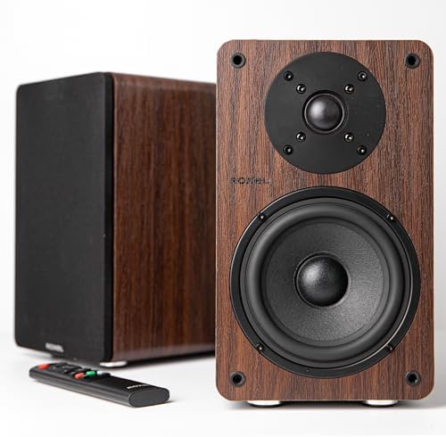 Roxel Onyx Active Bookshelf Speakers, 100-Watt RMS Power, Wireles...