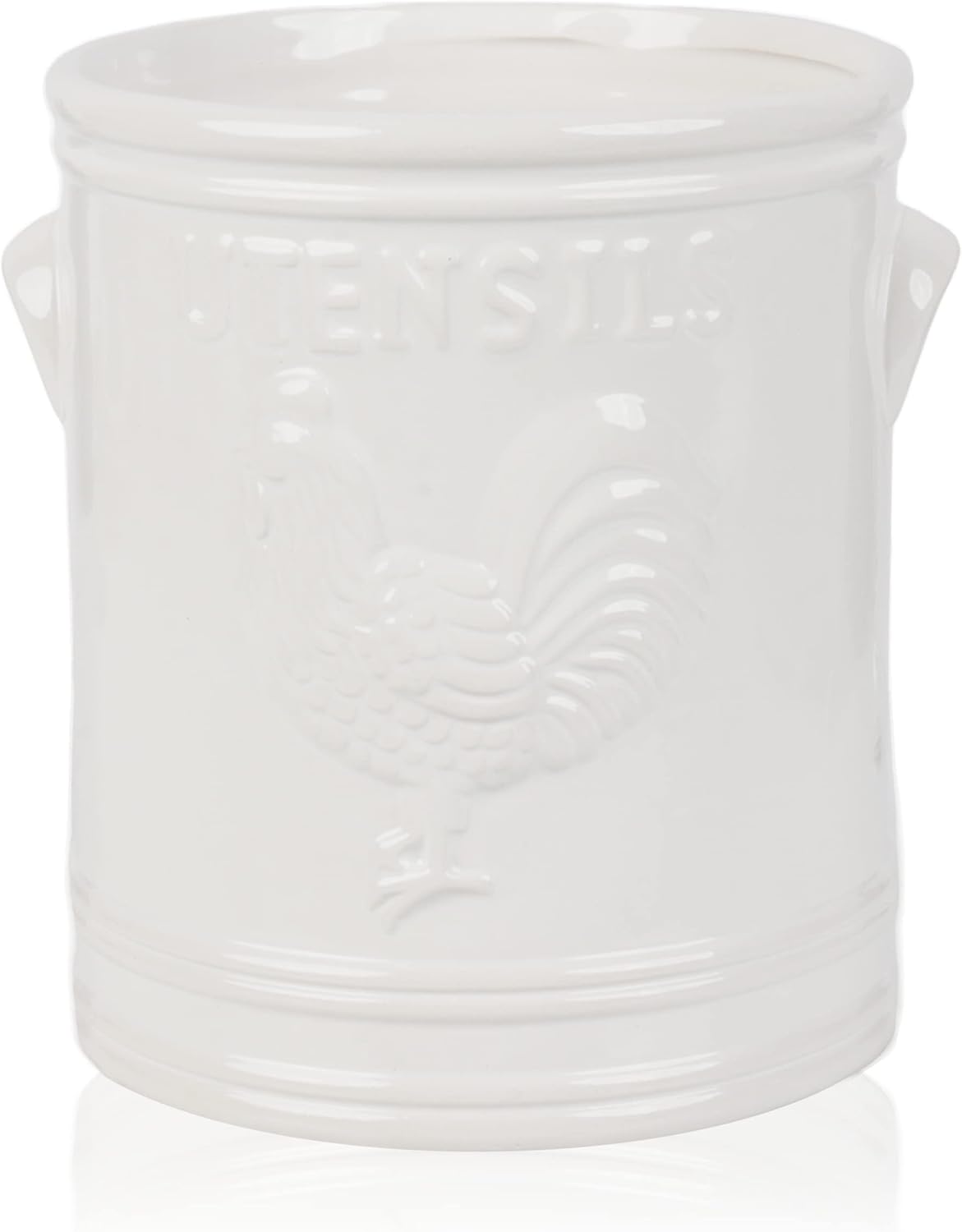 Servette Home Ceramic Utensil Holder for Kitchen Counter Rooster