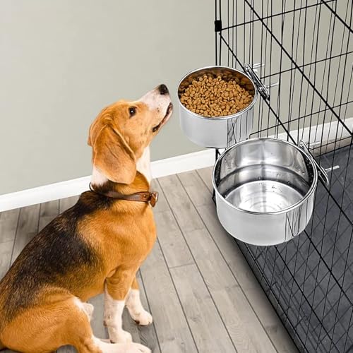 Wassernapf Für Hundehütten - Edelstahl Trinkschale, Robuster | Praktisches Design Für Hunde Im Freien, Wandmontage Für Kisten Und Zwinger, Komfortables Haustier Zubehör, Leicht Reinigung Gee