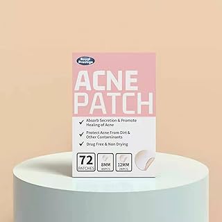 Acne Pimple Patches (72 Counts 2 Sizes), Invisible Hydrocolloid Acne Pimple Patches for Face Zit Patch Acne Dots (White) (Transparent)
