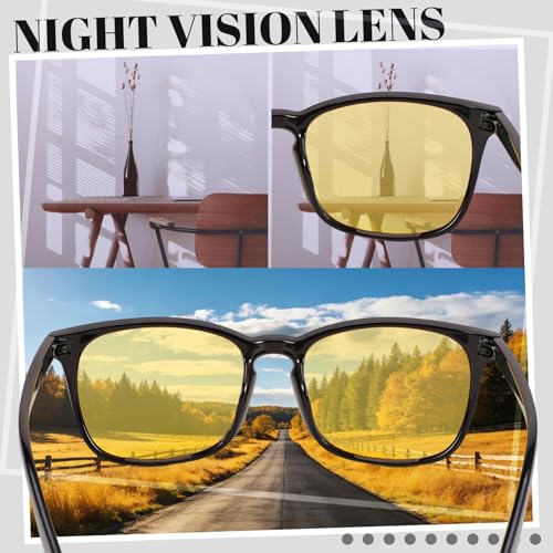 Image of Polarized Sunglasses for Women Men, Night Driving Glasses Anti Glare Yellow Lens UV 400 for Day Night Use