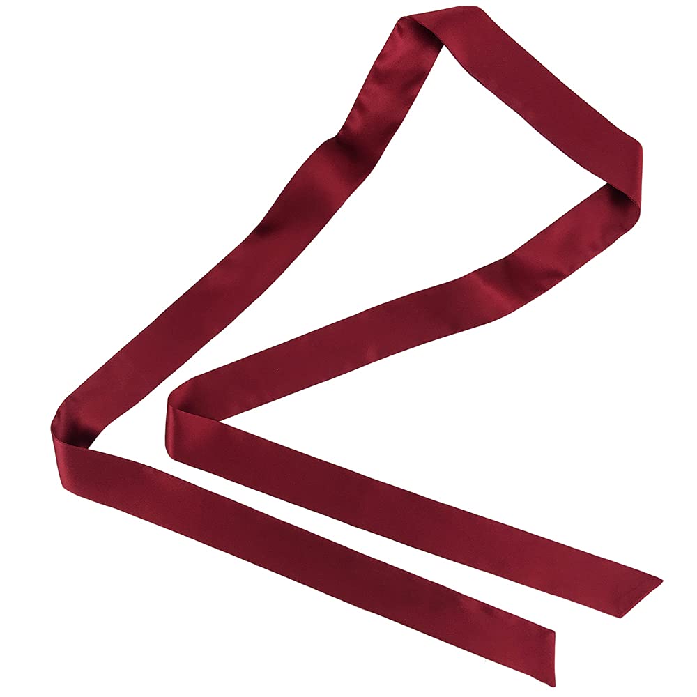 LSHARON Silk Women's 100% Mulberry Silk Scarf Thin Skinny Scarf Boyfriend Tie Necktie Choker 200cm * 4cm (Wine)