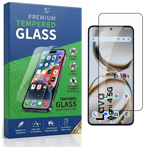 Image of Tempered Glass Compatible With Lava Agni 4 5G 6.67 | 9H Hardness | HD Clarity | Anti-Fingerprint | High Touch Sensitivity | Premium Screen Protector Guard