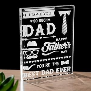 gisgfim Dad Gifts Father’s Day Acrylic Meaningful Crystal Gifts Dad Keepsake Acrylic Paperweight Father’s Day Birthday Paperweight Gifts from Daughter Son Table Centerpiece Decoration for Father