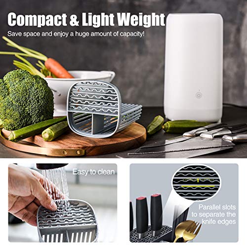 Inmorven Universal Knife Block, Quick Drying Knife Holder, Detach for Easy Cleaning, Space Saver Knife Storage with Automatic Wind Drying System, Fits Most of Knives and Other Utensil