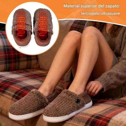 Zapatillas calefactables mujer para invierno con conexion USB 3