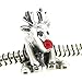 Queenberry Sterling Silver Red Nose Christmas Rudolph Reindeer Deer European-style Bead Charm