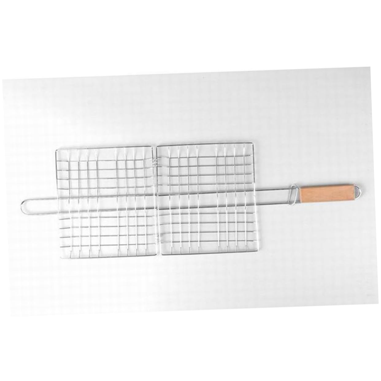 Toyvian Stainless Steel Grill Net Handle BBQ Outdoor Grill Net Square Picnic BBQ Supplies Practical Easy to Use