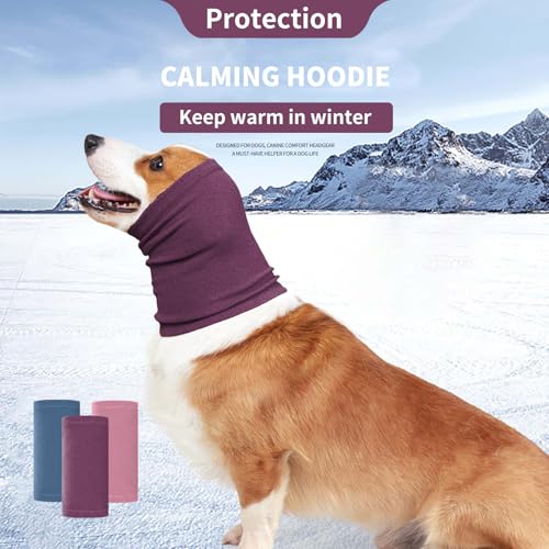 Image of Nanaki Dog Calming Hoodie Ear Wraps for Dogs, Ear Protection Dog Fireworks Ear Head Muffs Dog Warp Anxiety Relief, Dog Hematoma Ear Wrap, Dog Head Cover The Grooming and Force Drying Dog Ear Protector