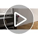 DWVO Makeup Vanity Desk with LED Lighted Mirror & Power Outlet, Fluted Large Vanity Set with 4 Drawers, 3 Color Brightness Adjustable, Lots Storage Dressing Table with Chair for Bedroom, Black