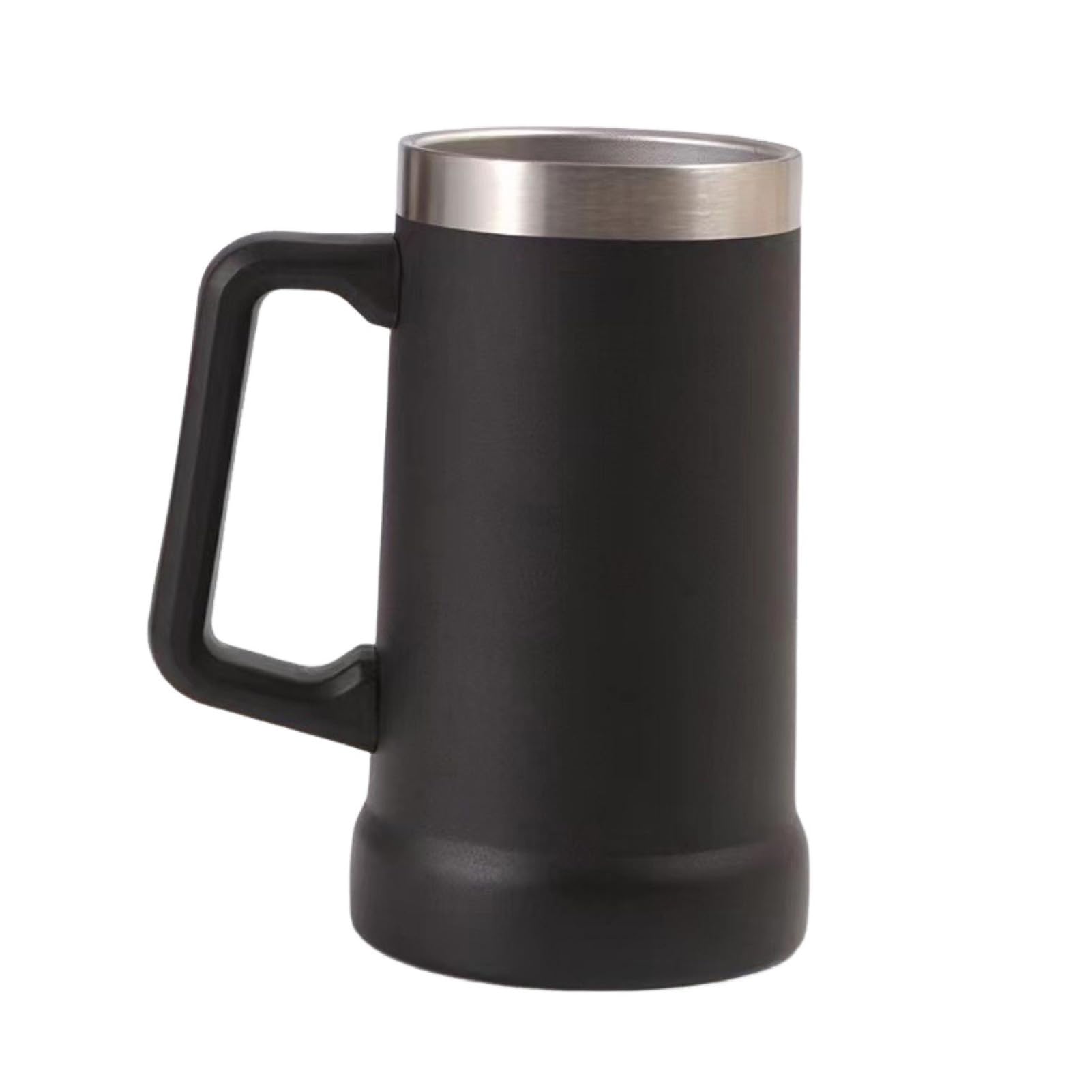 matumou 700ML Beer Stein Double Wall Insulation Stainless Steel Coffee Mug Thermal Tumbler for Hot Cold Drinks Big Grip Shatterproof