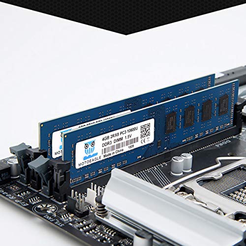 Image of 8GB Kit (2x4GB) DDR3 1333MHz UDIMM 4GB PC3-10600U 2RX8 PC3 1333 DDR3 10600 CL9 1.5V 240-PIN Non-ECC Unbuffered Desktop Memory RAM Module