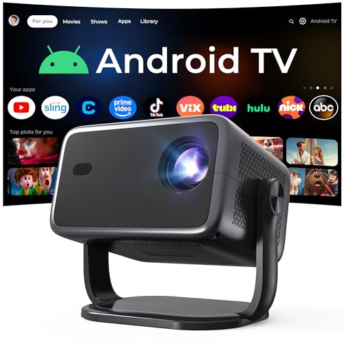 Image of Smart Projector with WiFi 6 and Bluetooth 5.4, 800 ANSI Native 1080P Portable Mini Projector with Auto Focus & Keystone, 360 Rotatable for Bedroom Home Theater Outdoor Movie X6 Black