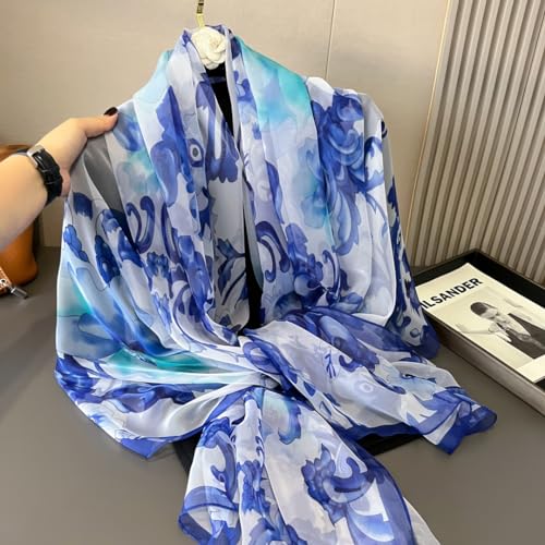 Silk Feeling Scarf for Women Lightweight Large Fashion Scarves Shawls Elegant Cashmere Dressy Scarf Sunscreen Wraps4