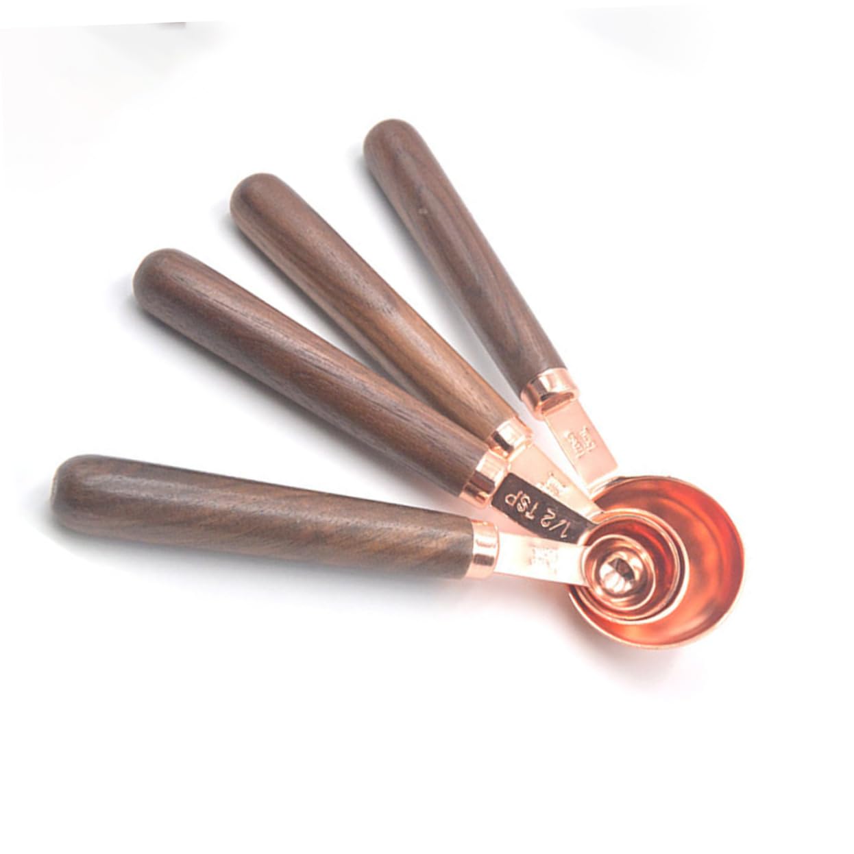 BESTonZON 12piezas Cucharas Medidoras De Acero Inoxidable Con Mango De Nogal Para Cocinar y Hornear Herramienta De Medición Elegante y Duradera