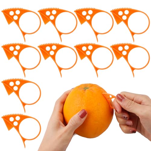 10pcs Orange Peeler Tools, Plastic Orange Peeling Tools Citrus Peel Cutter Fruit Slicer Citrus Peeler Easy Fruit Opener Kitchen Accessories for Orange Avacado Lemon