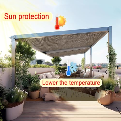 Voile d'ombrage respirable marron 5x5m avec isolation thermique - 5
