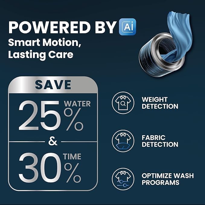 Image of IFB 7 Kg 5 Star, DeepClean Technology, AI Powered, WiFi, Fully Automatic Front Load Washing Machine (SERENA VXN 7012 CMS, PowerSteam, 9 Swirl, Steam Refresh, Inbuilt Heater, Eco Inverter, White)