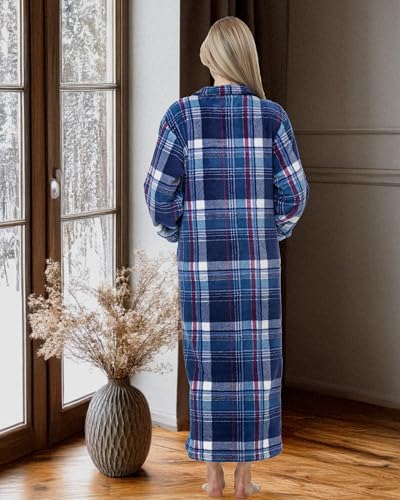 Image of Alexander Del Rossa Long Zip Up Robes, Plush Zipper Robes for Plus Size, Housecoats Zipper Front