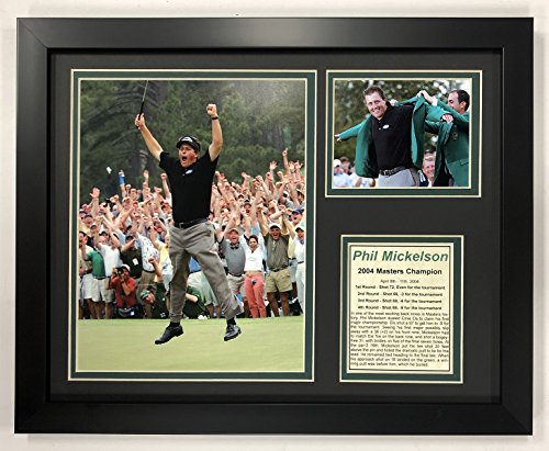 Phil Mickelson PGA Golf Framed 8x10 Photograph Yellow Shirt Putting