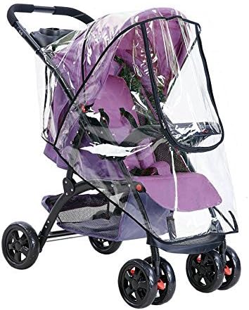 Universal Stroller Rain Cover Large Rainproof Windproof Rain Cover for Pushchair Stroller Buggy Pram Advanced Dustproof Throw Over Rain Cover Umbrella with Canopy and Zipper Door for Carrycots Prams - Image 3