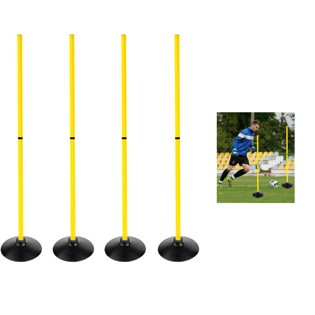 Ennbom アジリティポール トレーニングポール ハードル 自立式ベース付き サッカー バスケット練習 屋外・屋内兼用 - 1