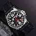 Torgoen T9 Black GMT Pilot Watch for Men, Swiss Quartz, Mineral Crystal with Black Leather Strap