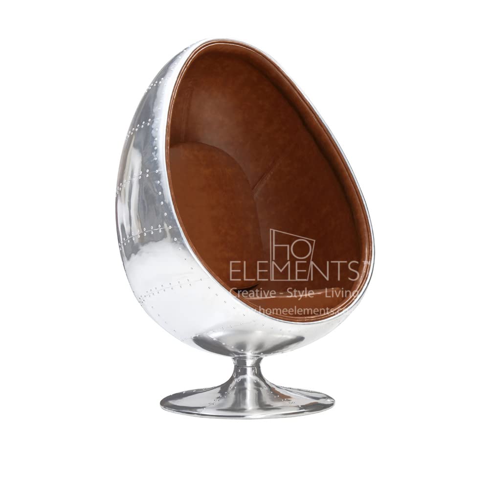 Buy HomeElements Aviator Swivel Egg Pod Chair Bonded Leather Industrial