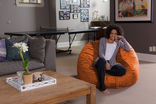 Sofa Sack Bean Bag Chair - Plush, Ultra Soft - Memory Foam Bean Bag Chair with Microsuede Cover - Stuffed Foam Filled Furniture and Accessories for Dorm Room 4 Feet - Tangerine - Thumbnail 2