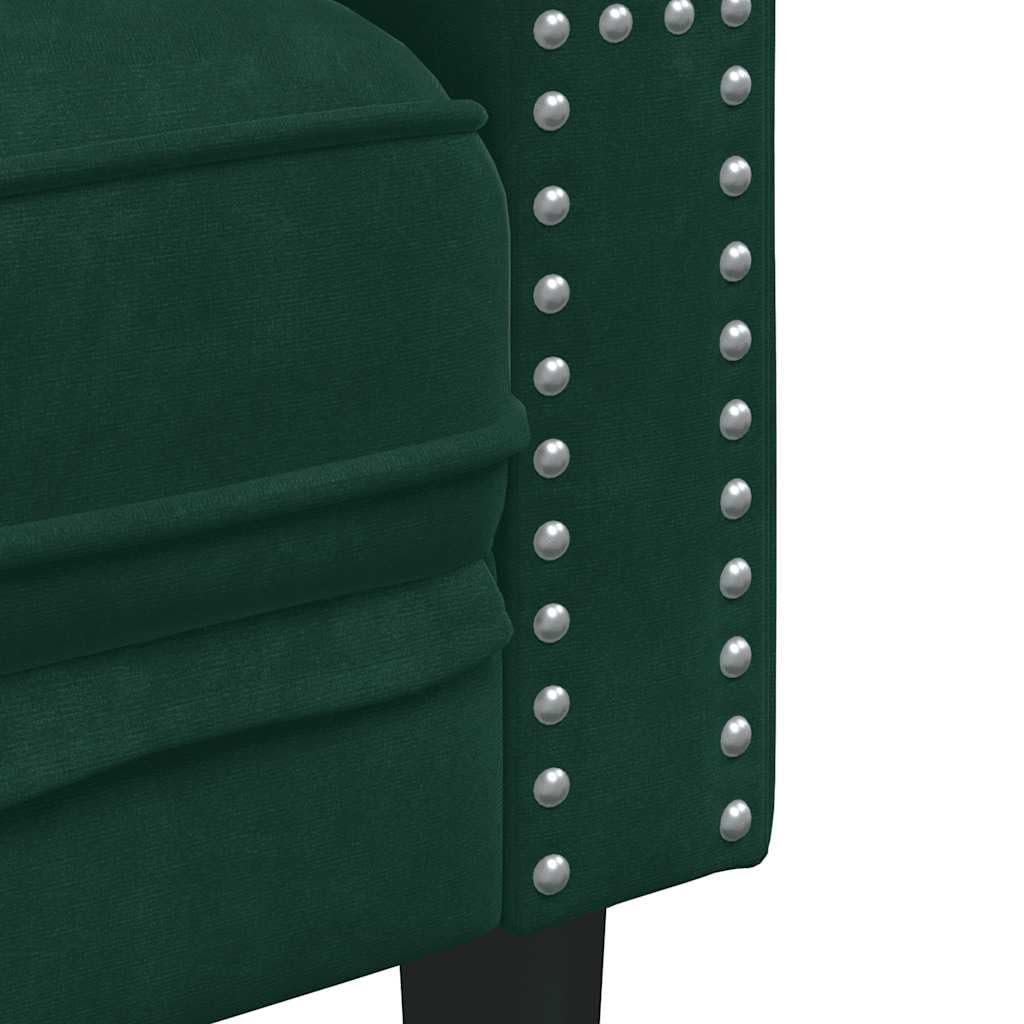 vidaXL Chesterfield Sessel, Loungesessel mit Knopfheftung, Polstersessel Relaxsessel für Wohnzimmer, Clubsessel Cocktailsessel Sofa, Dunkelgrün Samt