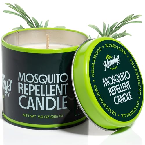 Murphy's Naturals Mosquito Bug Repellent Candle for Outdoor Patio, Citronella & Essential Oils, Soy/Beeswax Blend, 30-Hour Burn Time, 9 oz, 1-Pack