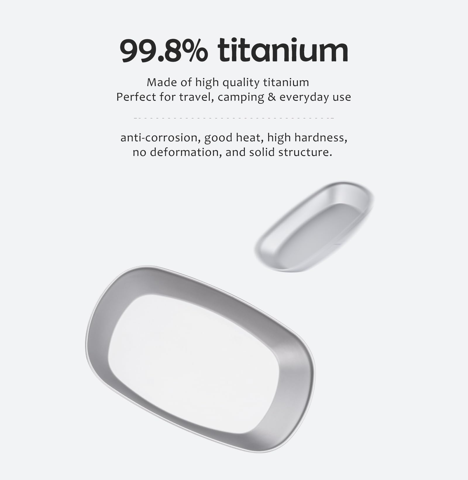 Piatto In Titanio Ultraleggero Per Campeggio E Trekking - Grigio Con Borsa Trasporto - Foto 5