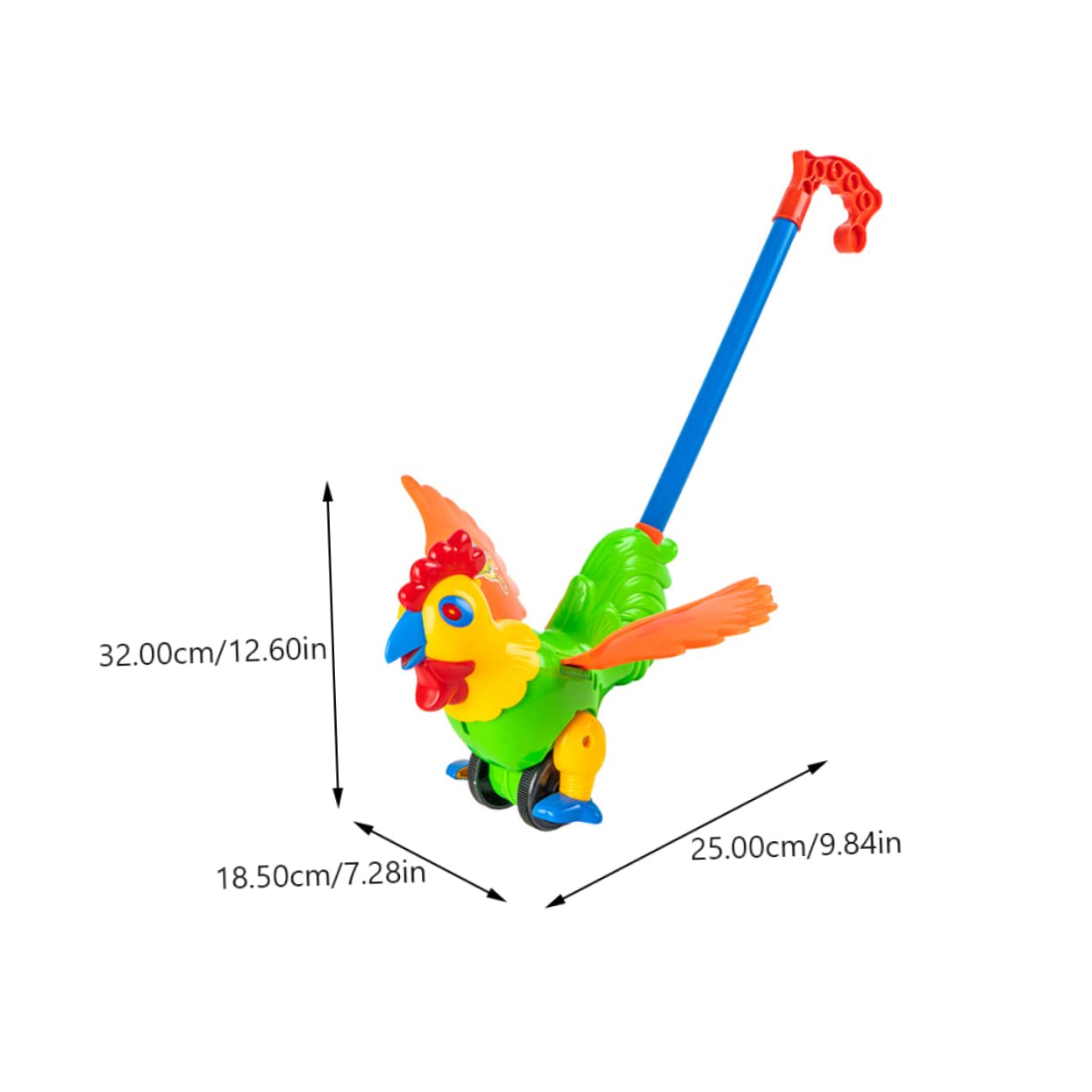 Kisangel Walker Detachable Rooster Design Pulling Cart for Cognitive Plaything for Learning Balance Random Color