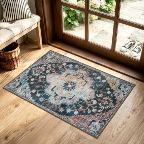 Collive 20" x 32" Small Boho Washable Front Indoor Entryway Door Mat