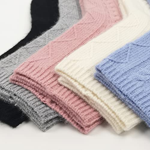 Image of Karen Thomas 100% Cashmere Women's Sleep Socks, 3-Ply Soft Cozy Cable Knit, Luxury Bed Socks for Warmth, Comfort & Lounging
