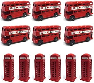 Set of 12 London 3D BUS & TELEPHONE Box Magnet Die-Cast Metal fridge magnet British London Souvenir 3D Bus & Phone Booth Magnet
